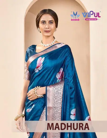 Madhura 90328 To E By Vipul Dola Silk Printed Daily Wear Saree Suppliers In India